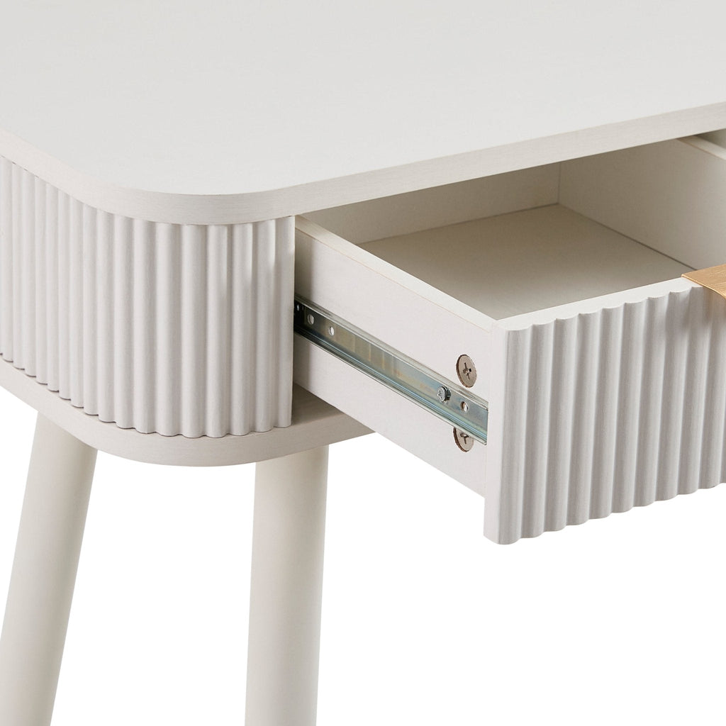 Coiffeuse Console de Rangement - Blanc Chaud