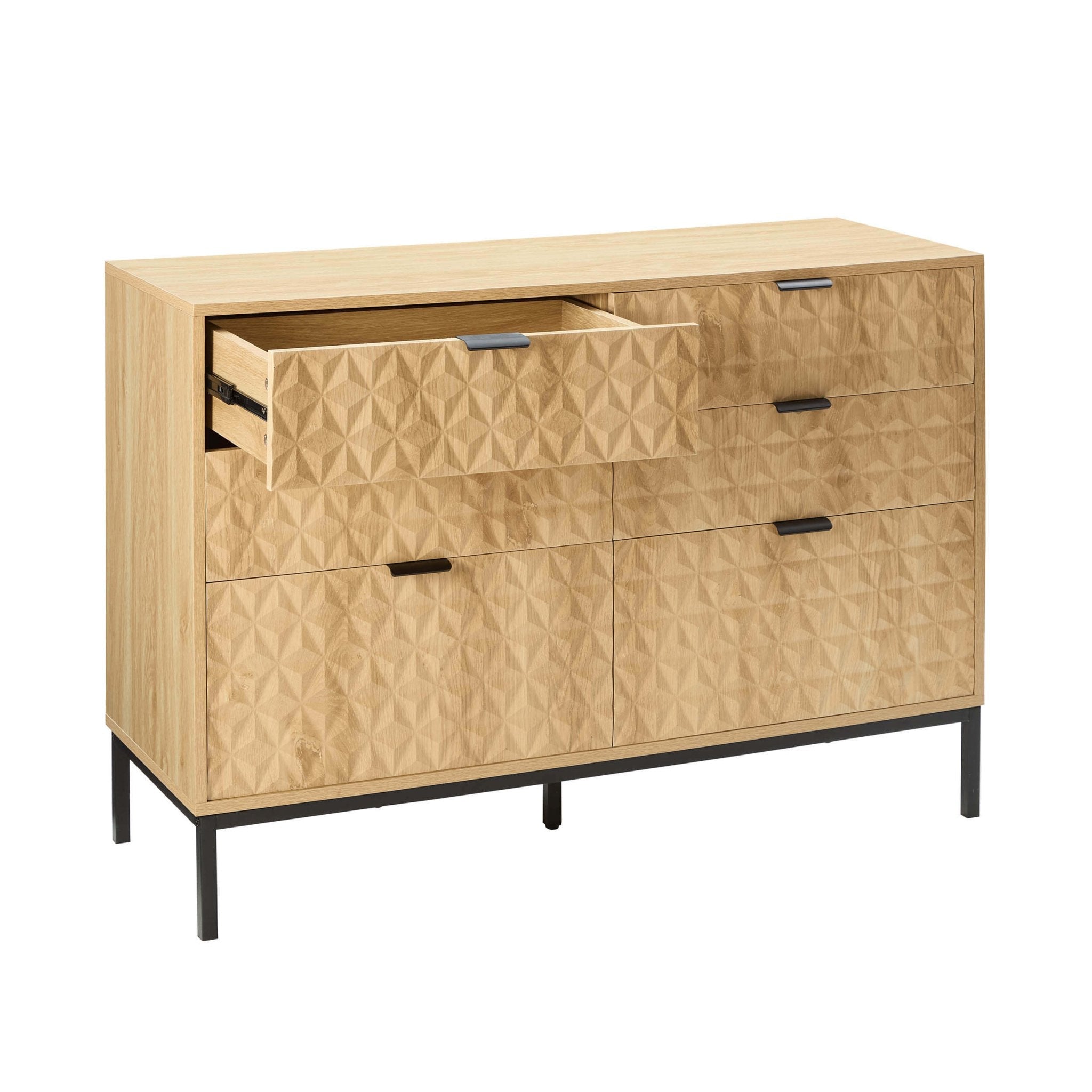 Commode à 6 tiroirs - Bois clair