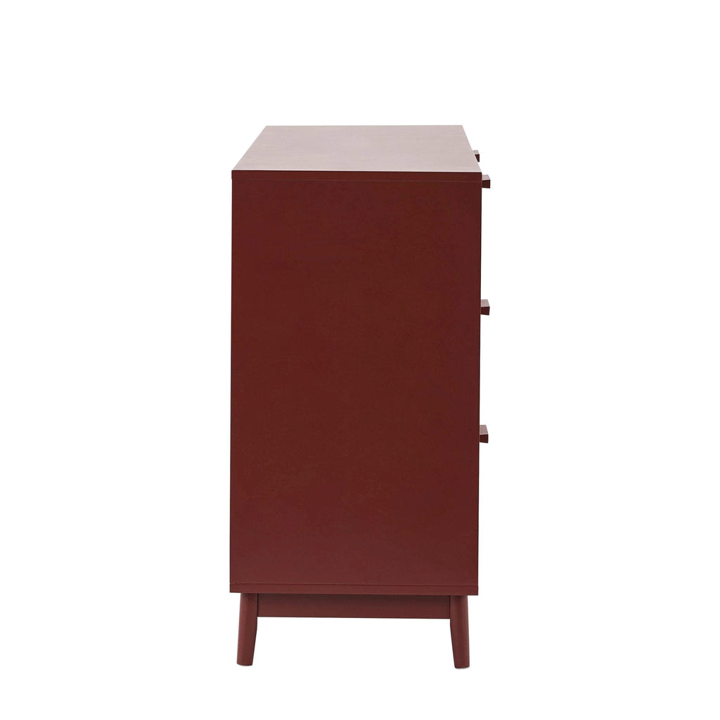 Commode 6 tiroirs - Rouge brûlé