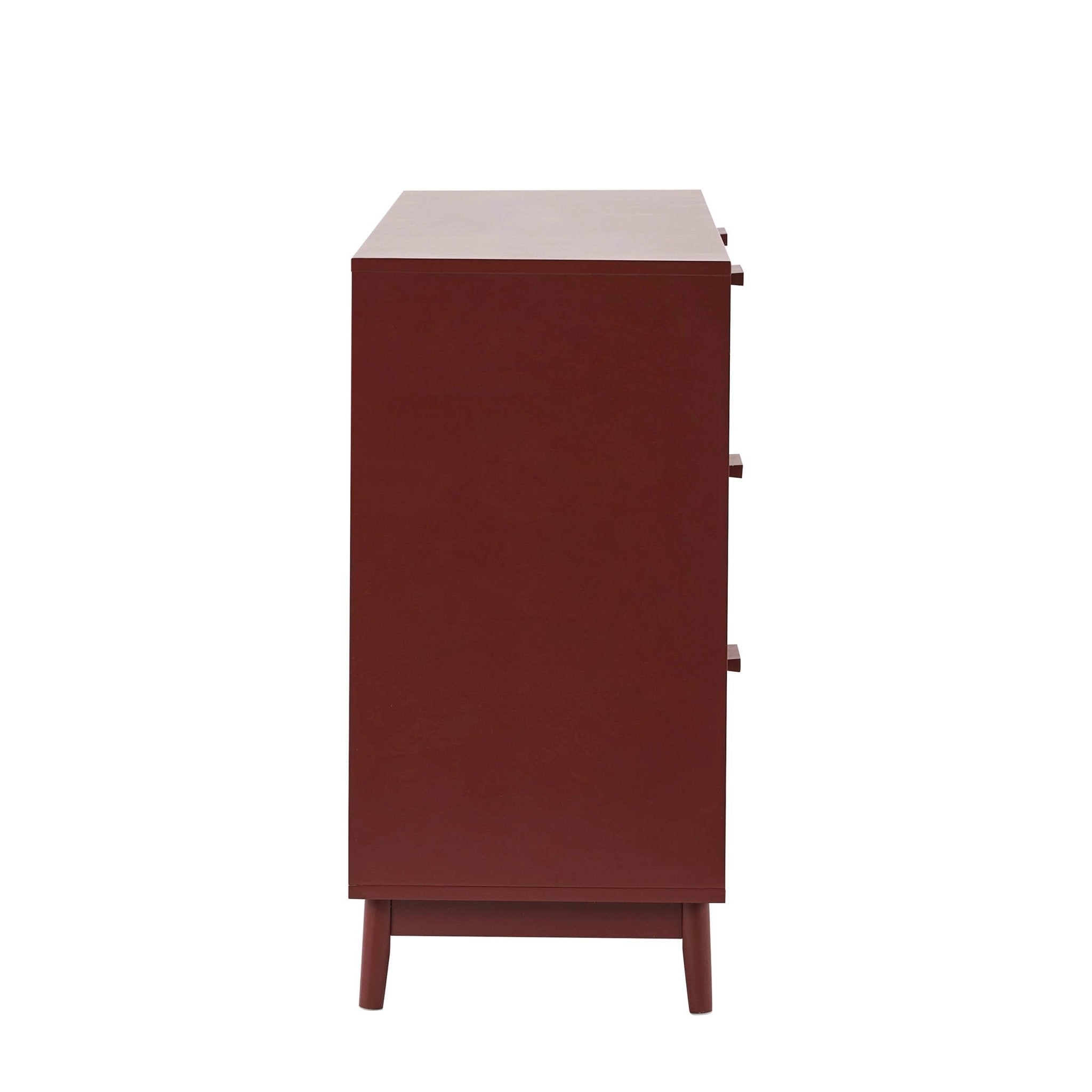 Commode 6 tiroirs - Rouge brûlé