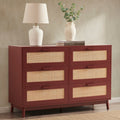 Commode 6 tiroirs - Rouge brûlé