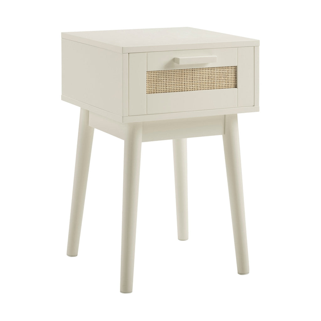 Table de chevet à 1 tiroir - Crème