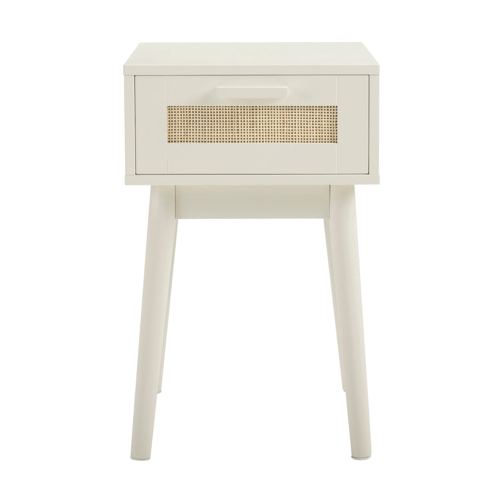 Table de chevet à 1 tiroir - Crème