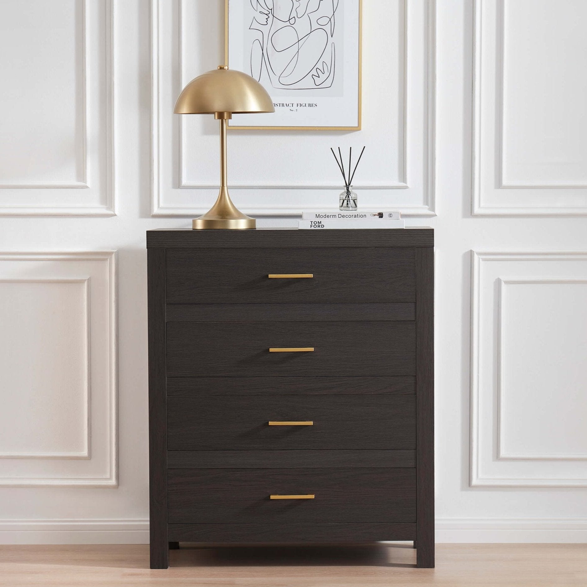 Commode 4 tiroirs - Bois foncé