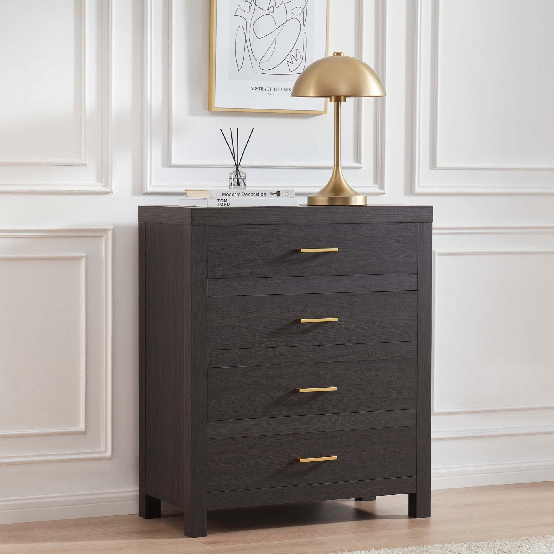 Commode 4 tiroirs - Bois foncé