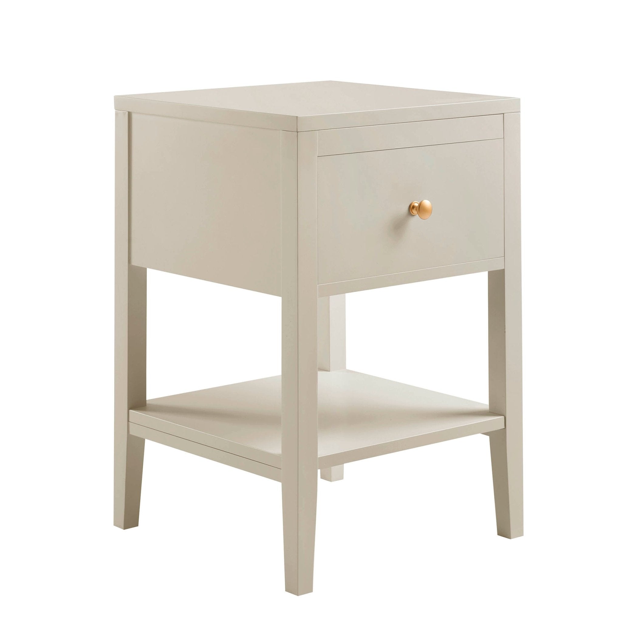 Table de chevet à 1 tiroir - Crème