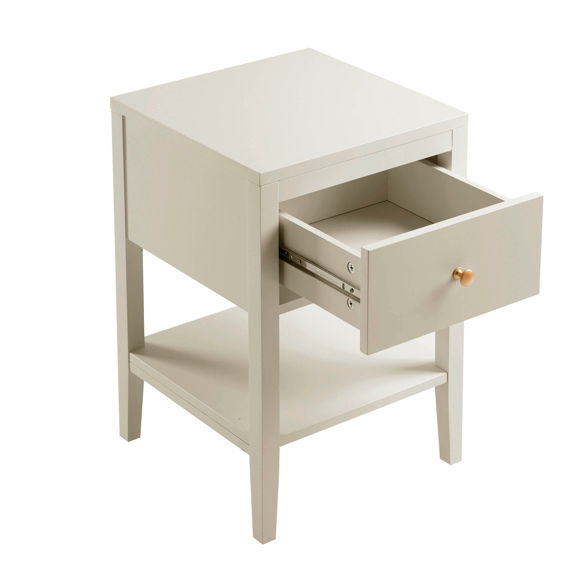 Table de chevet à 1 tiroir - Crème