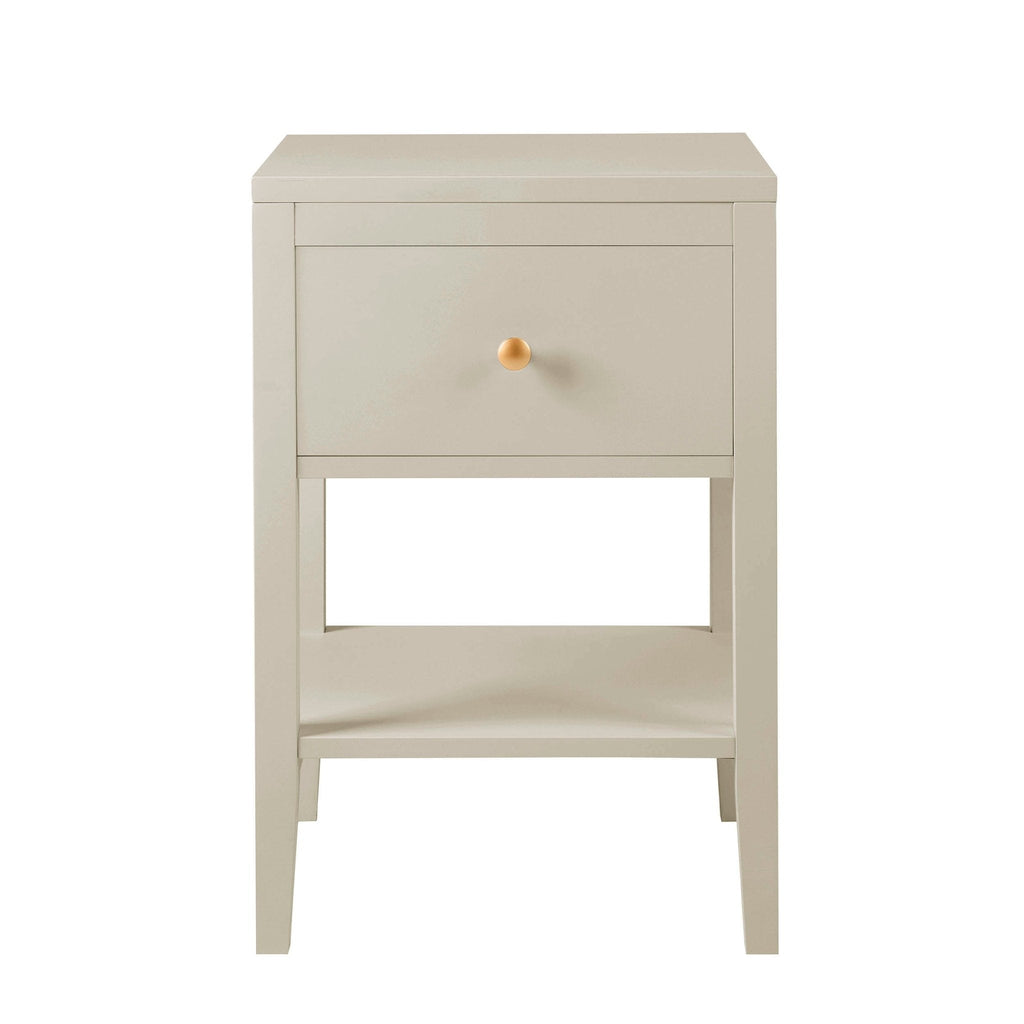 Table de chevet à 1 tiroir - Crème