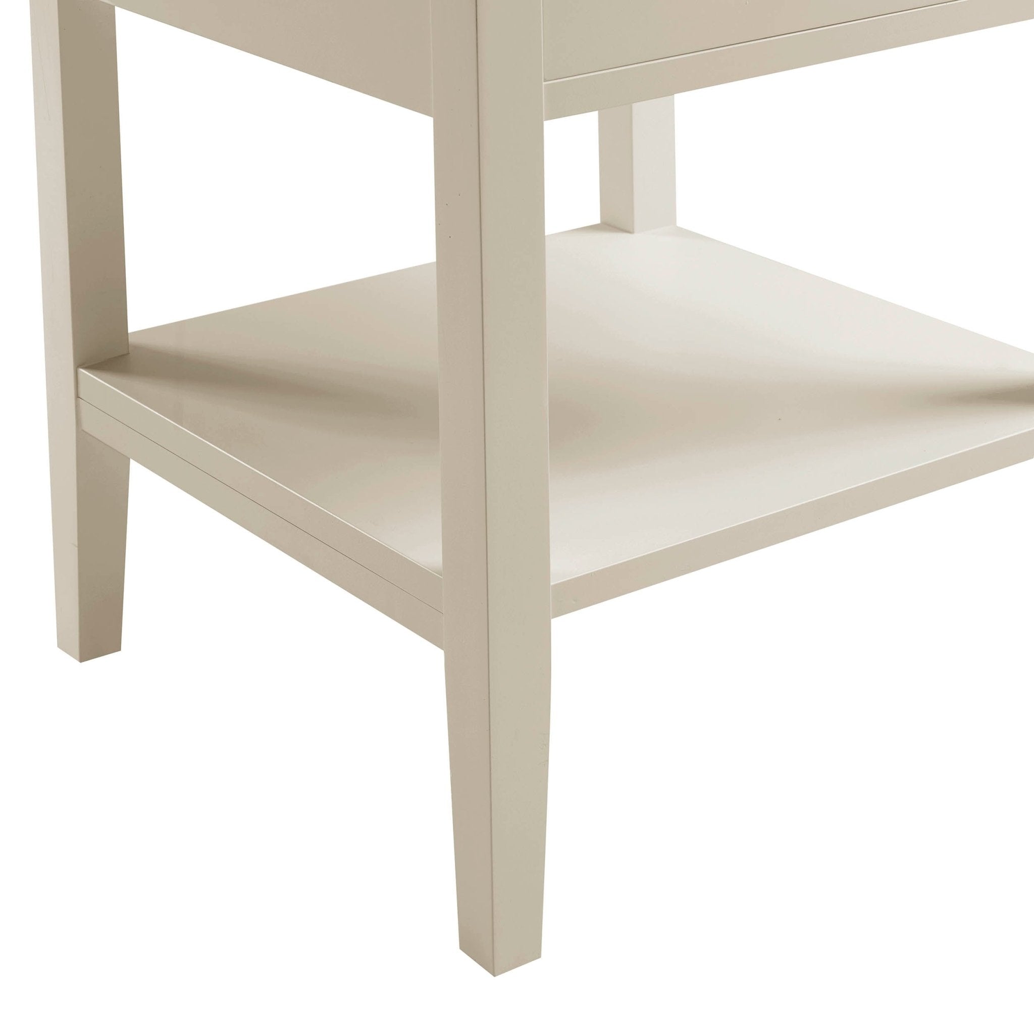Table de chevet à 1 tiroir - Crème