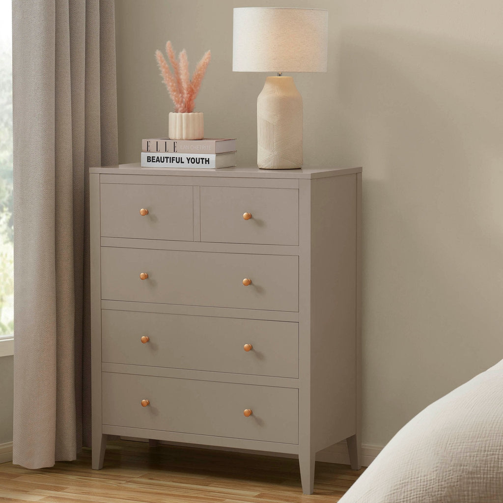Commode 5 tiroirs - Taupe
