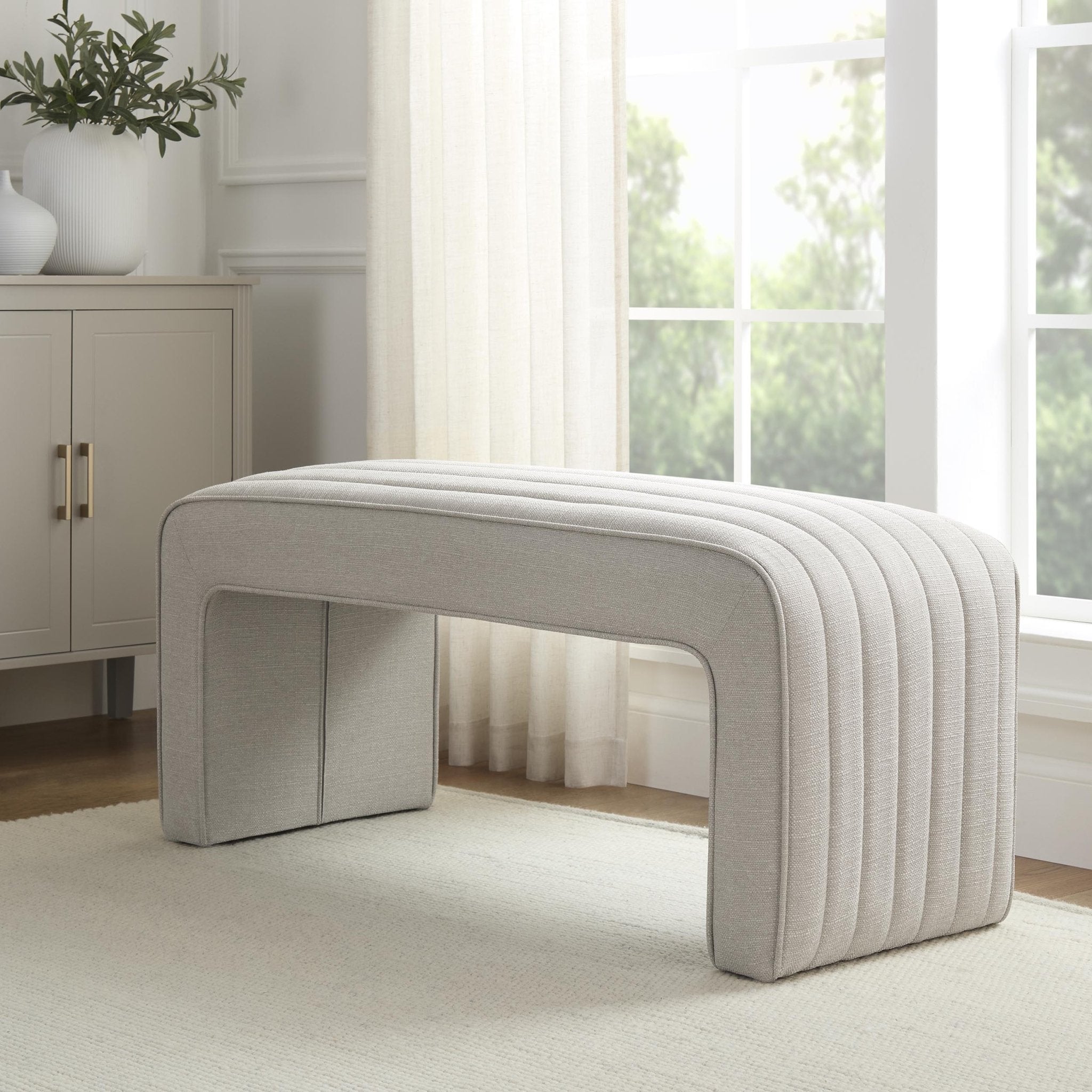 Banc à panneaux - Gris pierre