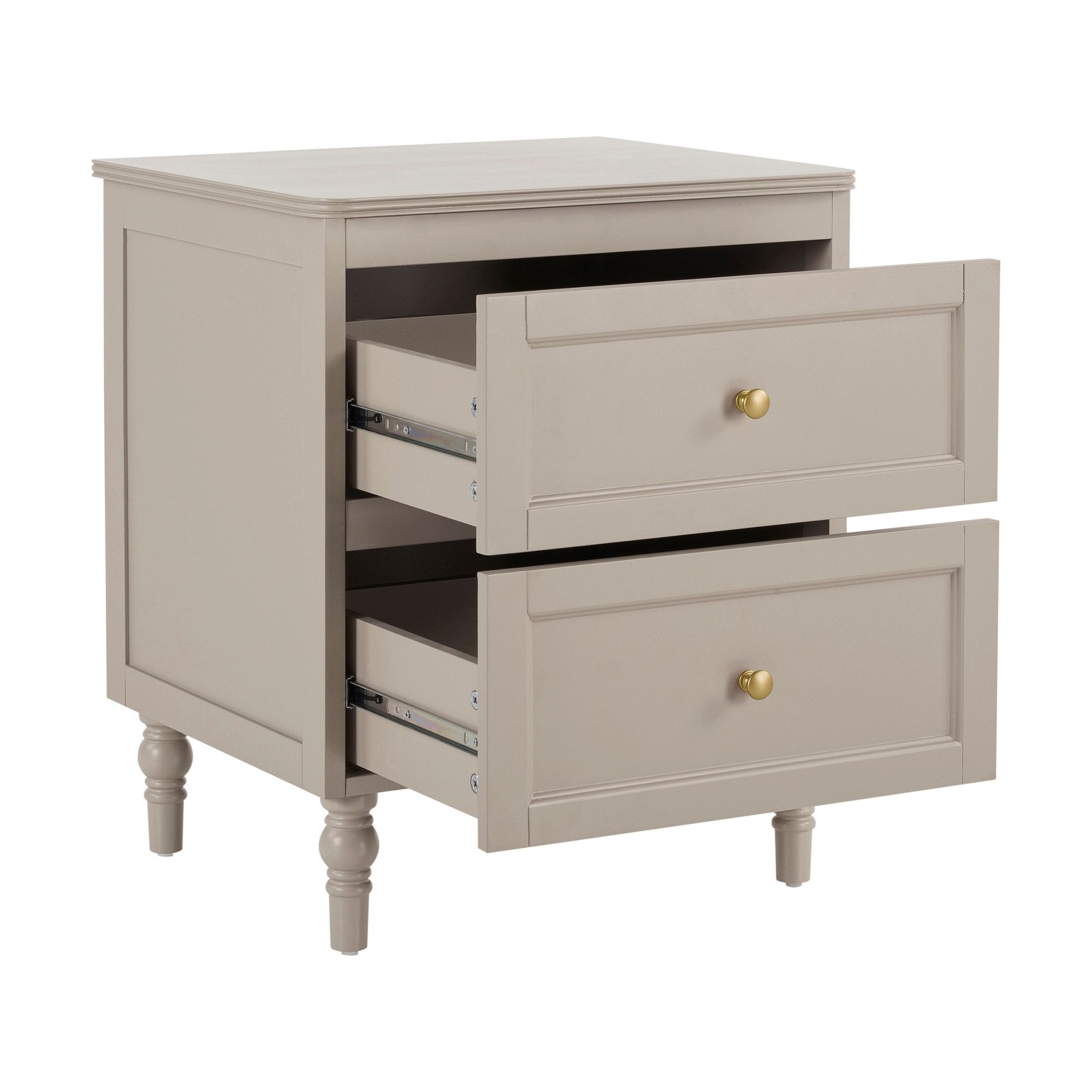 Table de chevet 2 tiroirs - Taupe