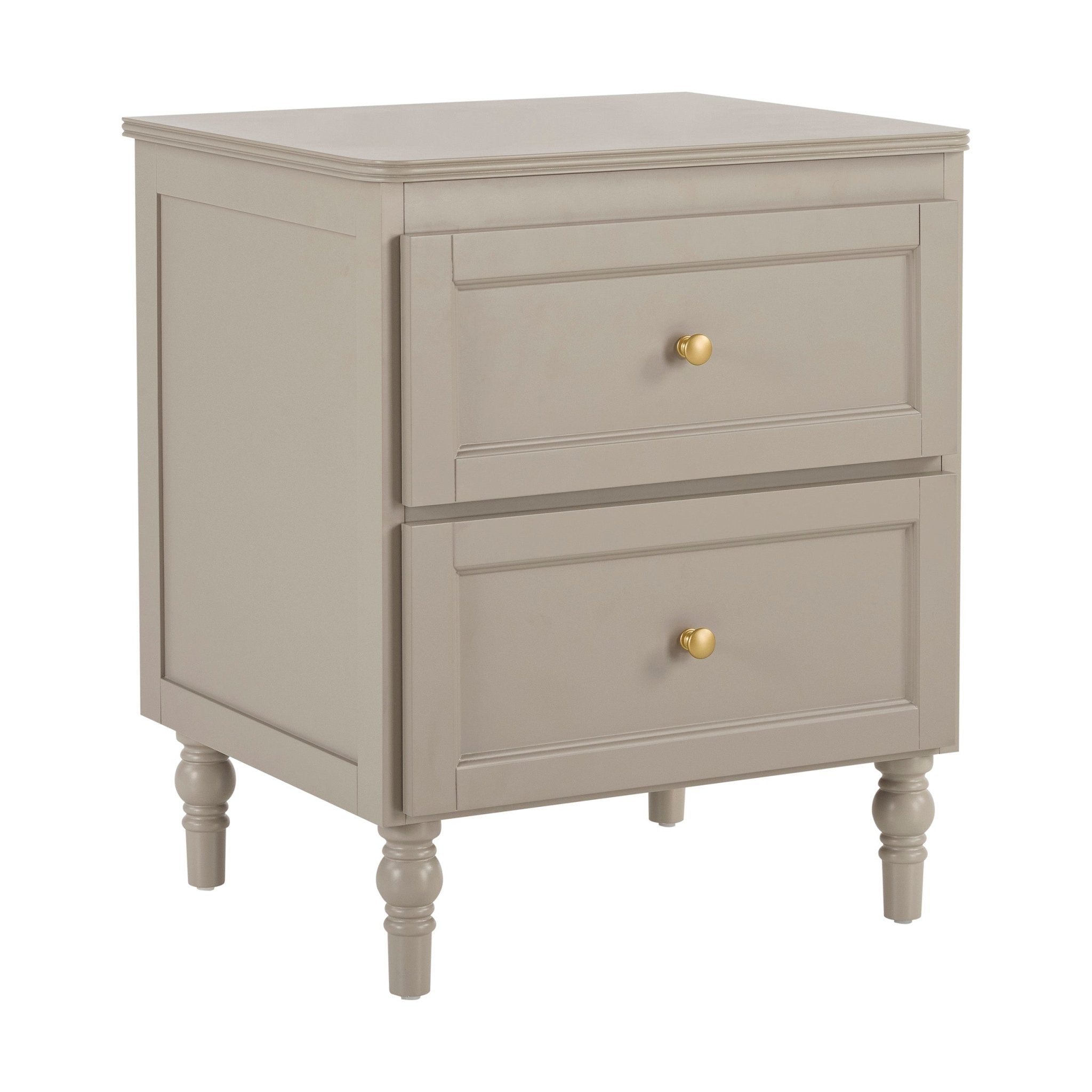 Table de chevet 2 tiroirs - Taupe