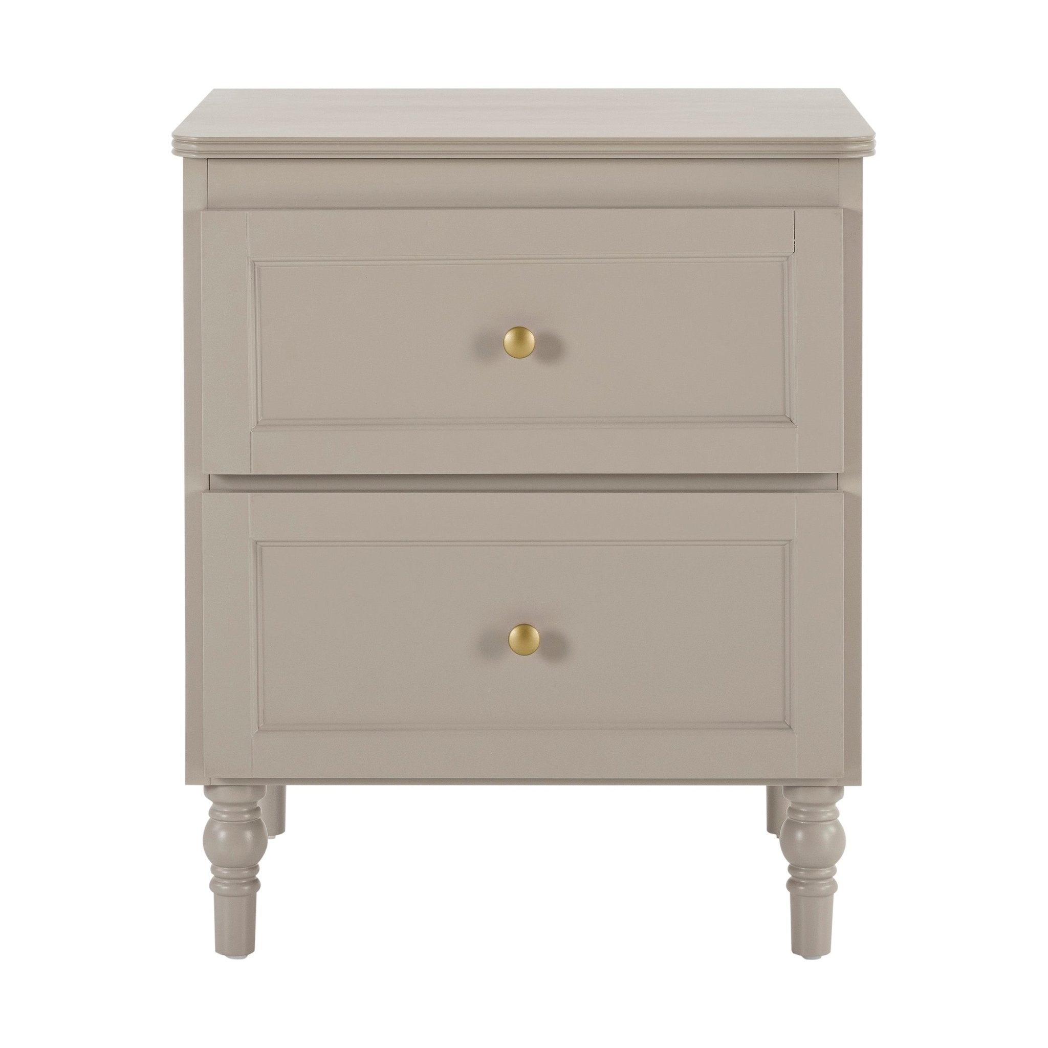 Table de chevet 2 tiroirs - Taupe