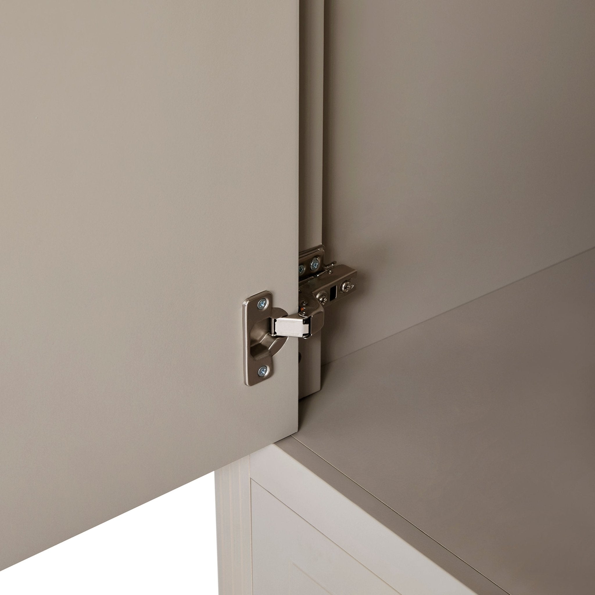 Armoire 3 portes avec tiroirs - Taupe