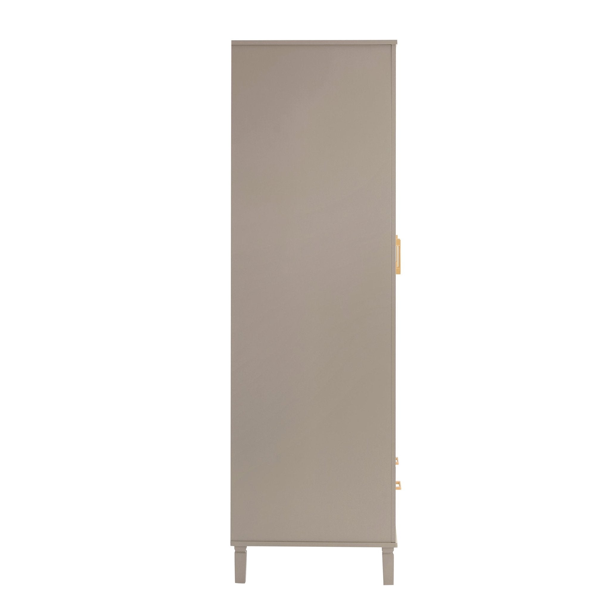 Armoire 3 portes avec tiroirs - Taupe