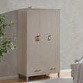 Armoire 3 portes avec tiroirs - Taupe