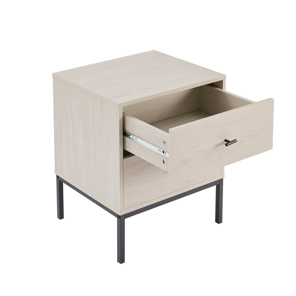 Table de chevet à 2 tiroirs - Bois clair