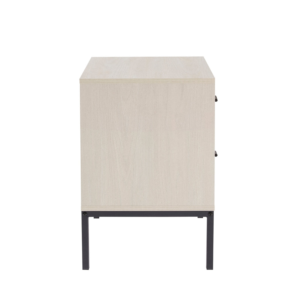 Table de chevet à 2 tiroirs - Bois clair